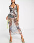 Фото #1 товара Jaded London mesh beach summer dress in butterfly print