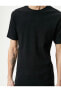 4sam10272hk 999 Siyah Erkek Jersey Kısa Kollu Basic T-shirt
