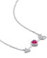 Фото #4 товара Macy's lab-Grown Ruby (1/3 ct. t.w.) & Lab-Grown White Sapphire Heart & Arrow 18" Pendant Necklace in Sterling Silver