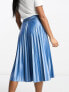 Vila Petite pleated midi skirt in blue