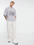 Фото #2 товара Футболка ASOS DESIGN Oversize-T-Shirt с принтом "Канада" на передней части, серого цвета
