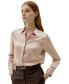 Фото #12 товара Women's Basic Concealed Placket Silk Shirt