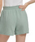 Фото #2 товара Women's Smocked-Waist Double-Crepe Pull-On Cotton Shorts