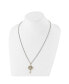 Фото #3 товара Chisel brushed Yellow IP-plated CZ Philippians 4:13 Cross Curb Chain Necklace