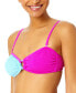 ფოტო #4 პროდუქტის Salt & Cove Juniors' Colorblocked Convertible Bikini Top, Created for Macy's