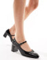 Mango mary jane heeled shoe in black