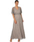ფოტო #1 პროდუქტის Women's Beaded Flutter-Sleeve Gown