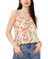 ფოტო #1 პროდუქტის Women's Printed Pin-Tuck V-Neck Camisole Top