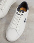 Фото #2 товара Fred Perry Spencer leather trainers in white/ navy