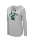 Фото #2 товара Women's Heather Gray Michigan State Spartans My Lover Lightweight Hooded Long Sleeve T-shirt