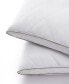 Фото #4 товара 2 Pack 100% Classic Diamond Grid Medium Support Down Feather Gusseted Bed Pillow Set, Queen