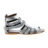 Фото #1 товара Roan by Bed Stu Willa F300003 Womens Gray Leather Zipper Strap Sandals Shoes 5
