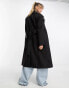 Фото #4 товара Forever New formal wrap coat with tie belt in black