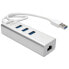 Фото #1 товара Tripp USB 3.0 SuperSpeed to Gigabit Ethernet NIC Network Adapter with 3 Port USB 3.0 Hub - USB 3.2 Gen 1 (3.1 Gen 1) Type-A - 1000 Mbit/s - Silver - IEEE 802.3az - 100 - 240 V - 50 - 60 Hz