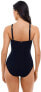 Amoressa Womens 180564 High Neckline Mesh Inset Black One Piece Swimsuit Size 8