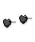 ფოტო #2 პროდუქტის Stainless Steel Polished Black Heart CZ Stud Earrings