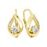 Beautiful yellow gold earrings with zircons 239 001 00531