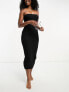 ASOS DESIGN rib bandeau maxi beach dress in black