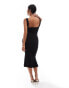 Фото #3 товара ASOS DESIGN Petite square neck softline midi dress in black