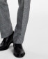 Фото #7 товара Men's Slim-Fit Black/White Plaid Suit Pants, Created for Macy's