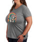 ფოტო #3 პროდუქტის Trendy Plus Size Rainbow Mushroom Graphic T-shirt
