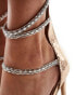 Simmi London Elba barely there embellished strap sandal in Rose Gold Snake