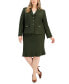 Plus Size Three-Button Jacket & Flounce-Hem Skirt