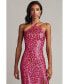 ფოტო #3 პროდუქტის Women's Koda Animal Sequin Halter Gown