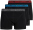 3 PACK - men´s boxers JACWAISTBAND 12127816 Asphalt Hawaian ocean & Fiery red