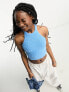Фото #1 товара Noisy May fluffy knit top in blue