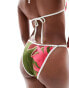 Фото #3 товара ASOS DESIGN contrast binding tanga bikini bottom in floral print