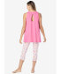 ფოტო #3 პროდუქტის Plus Size Scoopneck Tank & Capri Legging PJ Set