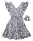 ფოტო #1 პროდუქტის Big Girls 2 Piece Flutter Sleeve Dress with Scrunchie Set