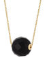 ფოტო #3 პროდუქტის Onyx Solitaire 18" Pendant Necklace in 14k Gold