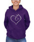 Фото #1 товара Women's Cat Heart Word Art Hooded Sweatshirt