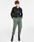 Фото #4 товара Petite Cropped Long-Sleeve Faux-Leather Jacket, Created for Macy's