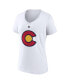 Фото #2 товара Women's Nathan MacKinnon White Colorado Avalanche Special Edition 2.0 Name and Number V-Neck T-shirt