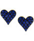 ფოტო #6 პროდუქტის EFFY® Sapphire Pavé Heart Stud Earrings (1/3 ct. t.w.) in 14k Gold (Also available in Ruby)