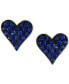 EFFY® Sapphire Pavé Heart Stud Earrings (1/3 ct. t.w.) in 14k Gold (Also available in Ruby)