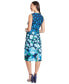 ფოტო #2 პროდუქტის Petite Floral Asymmetric-Neck Sheath Dress