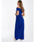 Women's Scuba Crepe Ruched Bardot Maxi Dress