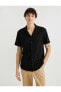 Фото #7 товара Рубашка мужская Koton с коротким рукавом и воротником с лацканами
