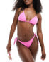 Nike Swimming Retro Flow terry bikini top in playful pink