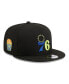 Men's Black Philadelphia 76ers Neon Pop 9FIFTY Snapback Hat