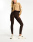 Hummel Cropped brush back hoodie in camel