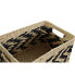 Набор корзин DKD Home Decor Чёрный Светло-коричневый Натуральное волокно Boho 41 x 30 x 23 cm 3 Предметы