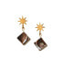 ფოტო #1 პროდუქტის Star + Mini Brown Mother-of-Pearl Earrings