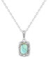 Фото #1 товара Macy's labradorite & Diamond Accent Rectangle 18" Pendant Necklace in Sterling Silver (Also in Onyx, & Turquoise)