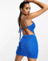 Фото #1 товара Missyempire fine knit mini skirt co-ord in electric blue