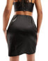 JDY satin mini skirt in black